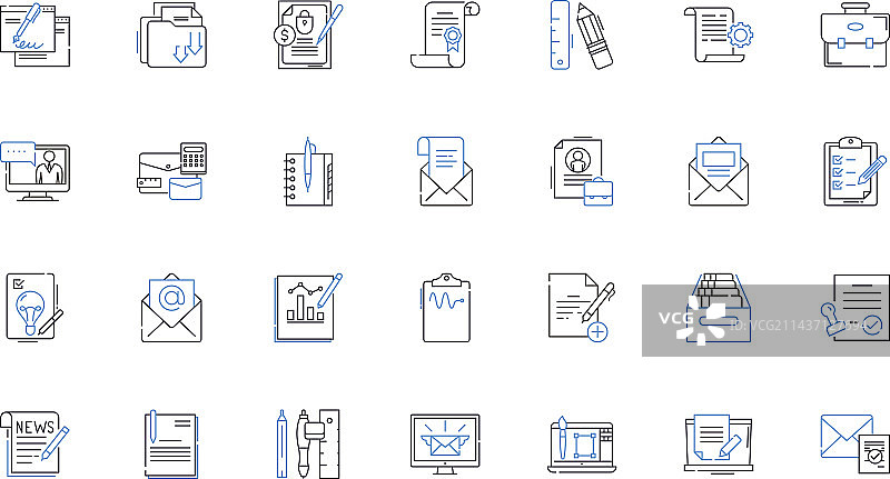 审查线稿图标合集图片素材