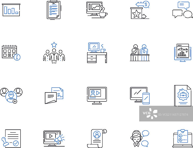 活动商务线性图标集图片素材