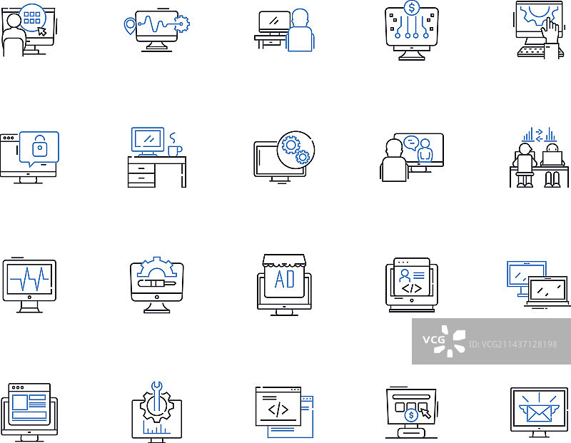 人工智能线性图标合集图片素材