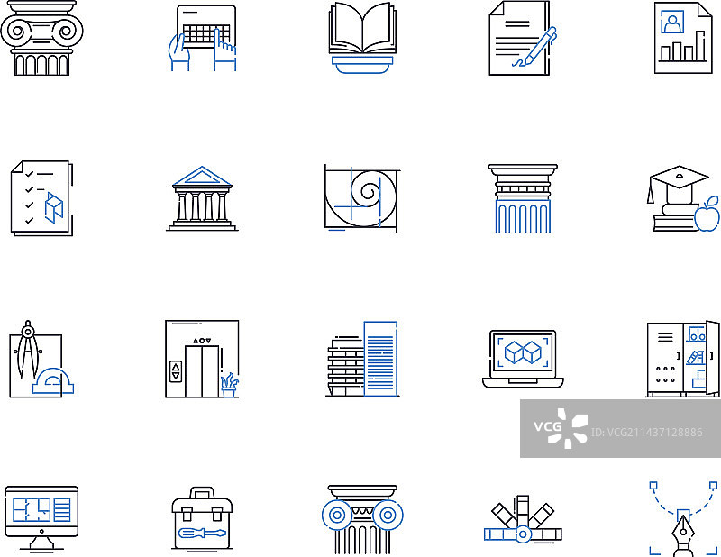 系统操作线性图标集合优化图片素材