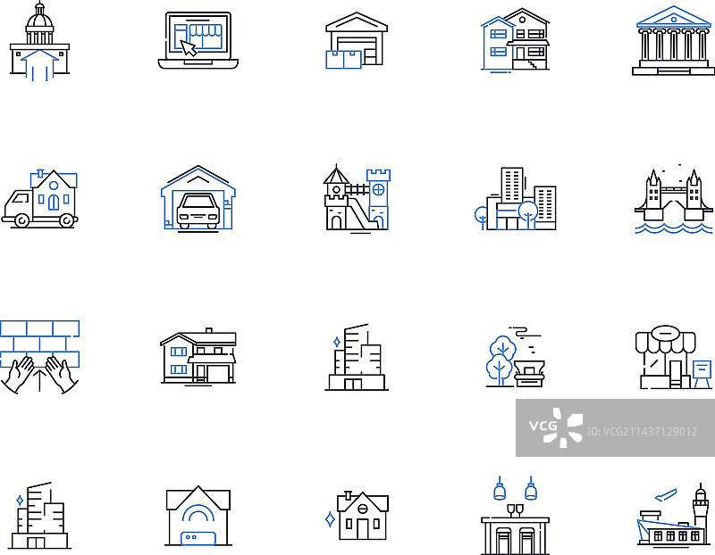 遗产系列线性图标图片素材