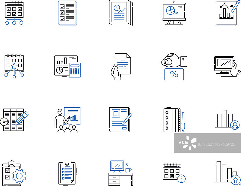 时间表-日程线条图标合集图片素材