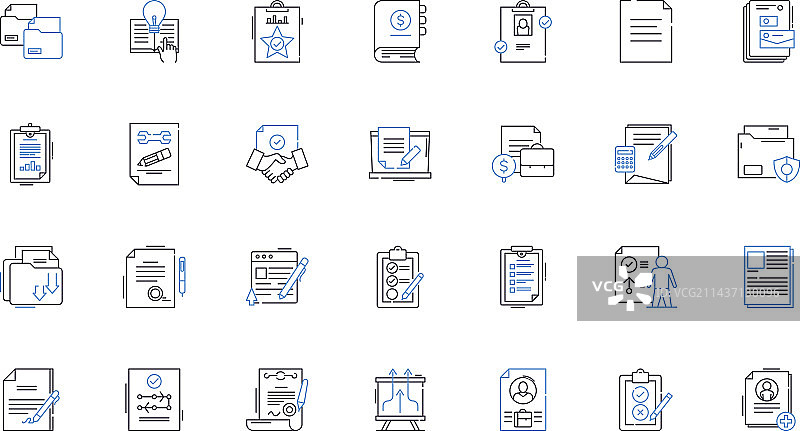 协议线性图标合集图片素材