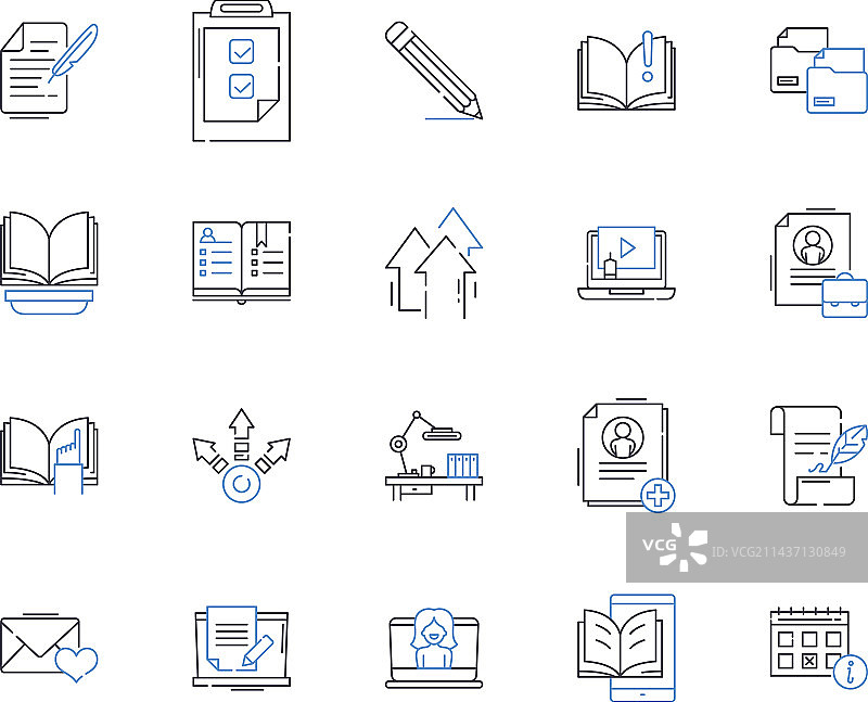 目标市场战略线性图标合集图片素材