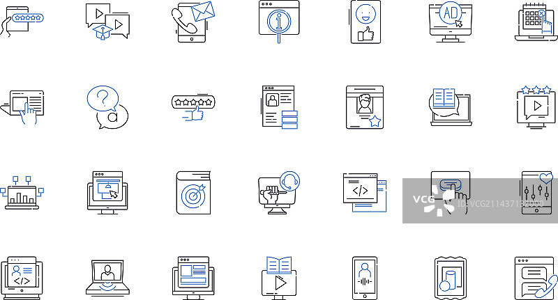 物联网线性图标合集图片素材