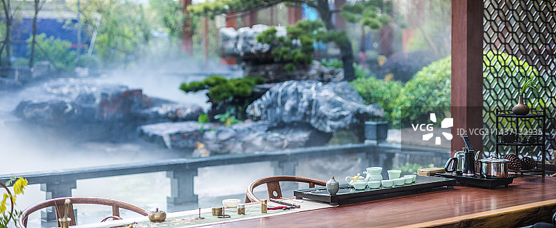 园林茶室图片素材