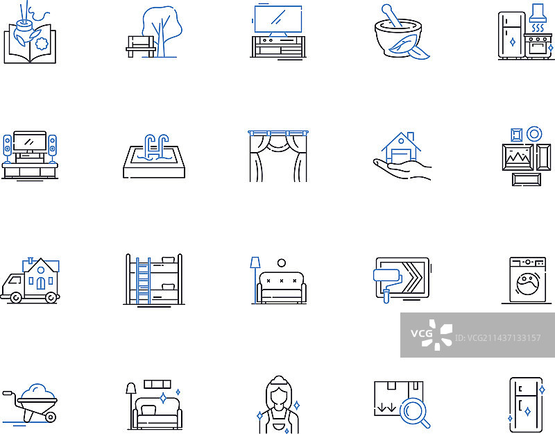 避风港线条图标合集图片素材