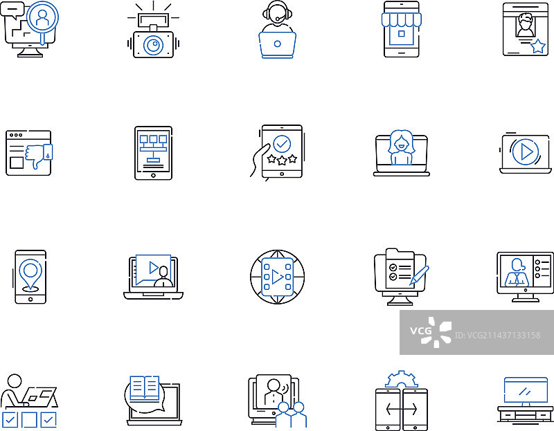 视频编辑线性图标剪辑图片素材