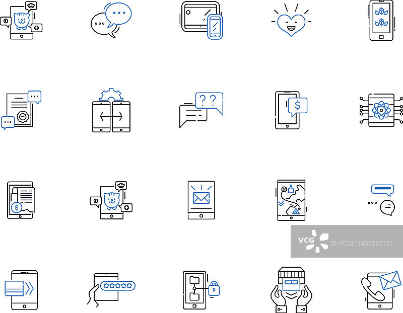 智能设备线性图标合集图片素材