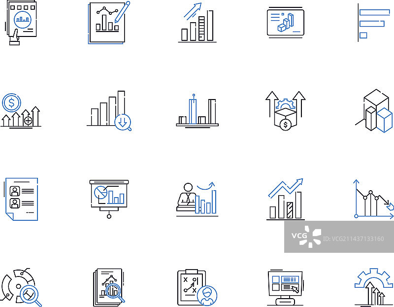 评估线性图标集合图片素材