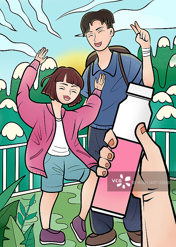 旅行中补充水分图片素材