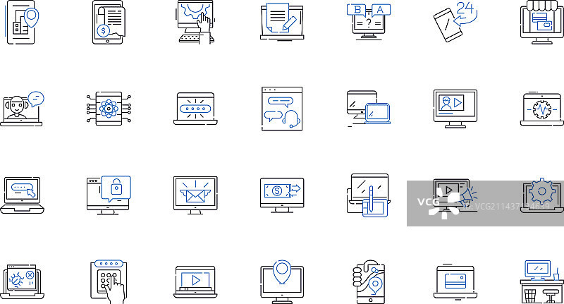 虚拟世界线条图标头像合集图片素材