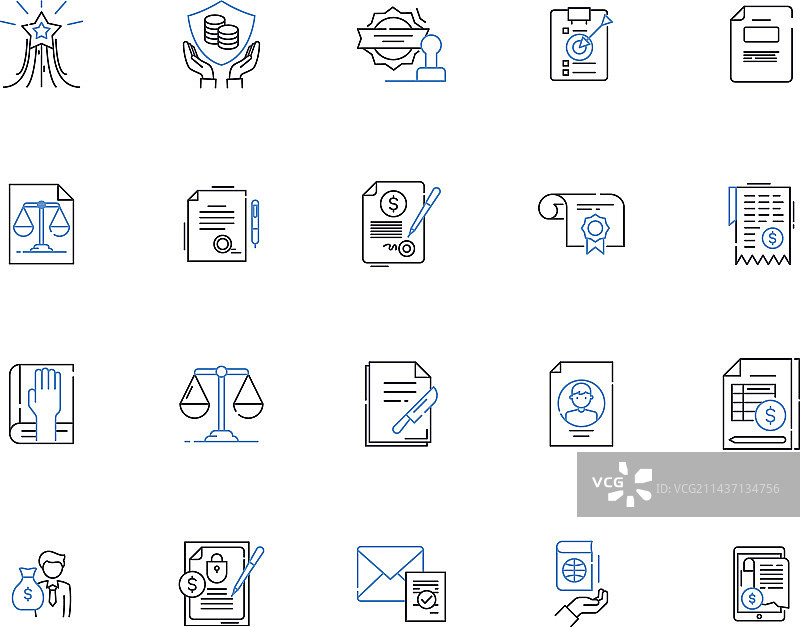 认证线图标集合图片素材