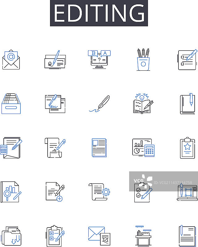 编辑线稿图标校对合集图片素材