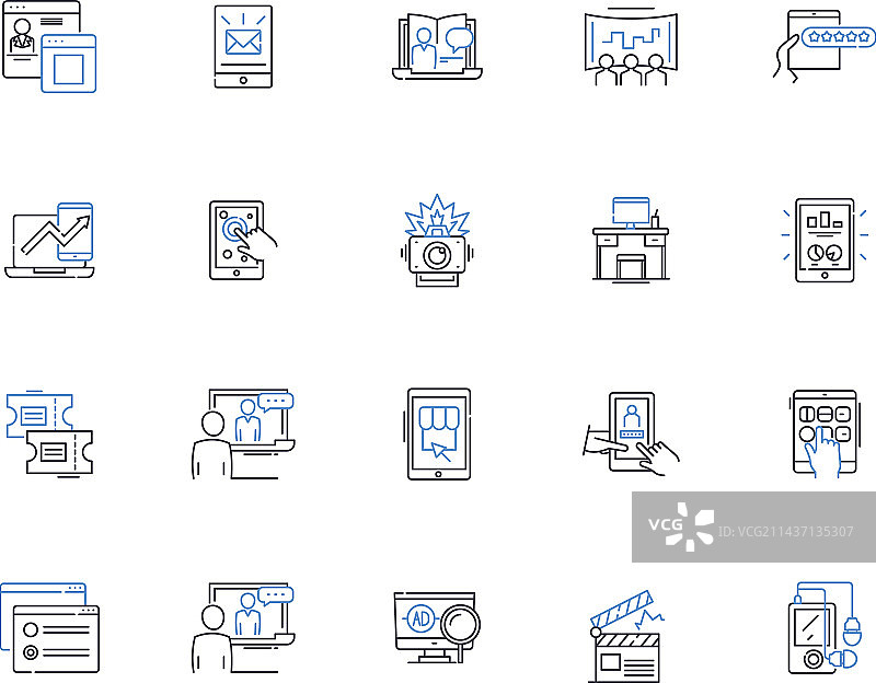 自适应动态内容线性图标合集图片素材