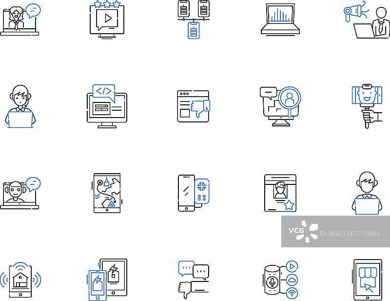 节拍线性图标集：节奏、速度、律动图片素材