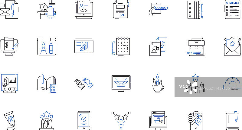 计划线性图标集合图片素材