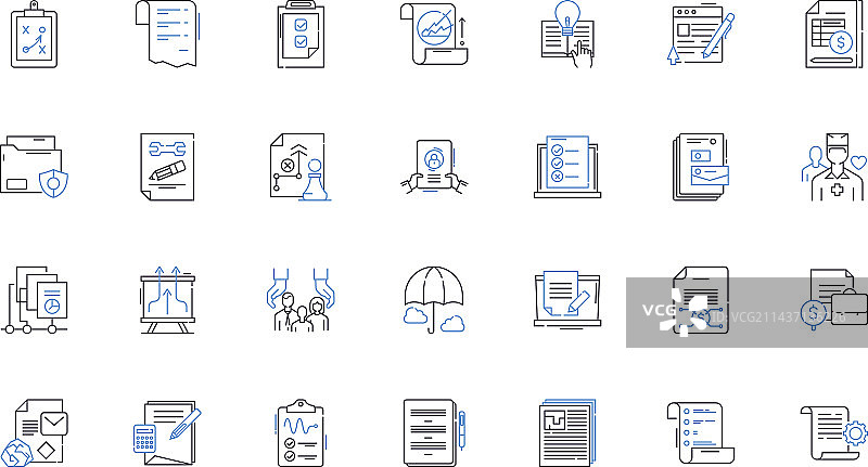 精算师线稿图标集合：数学风险图片素材