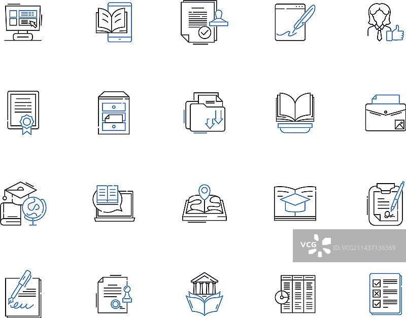 精装线条图标合集：书籍装订图片素材