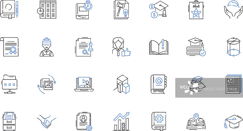 大学专科线性图标合集图片素材
