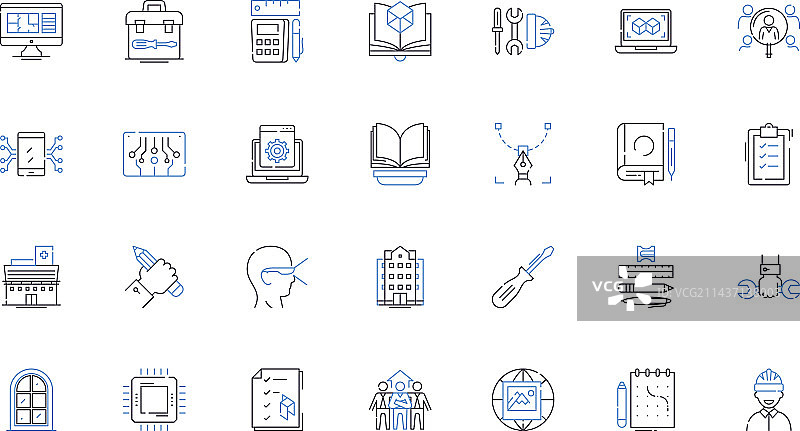 设计元素线性图标：平衡图片素材