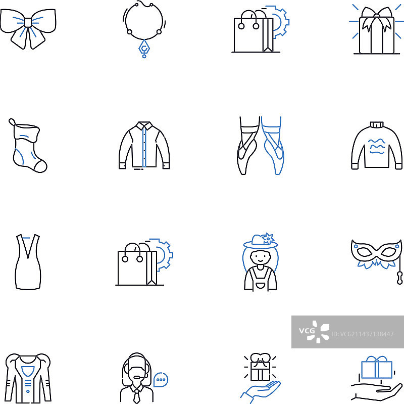 时尚服装系列线性图标图片素材