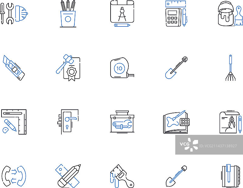 机器人技术线性图标合集图片素材