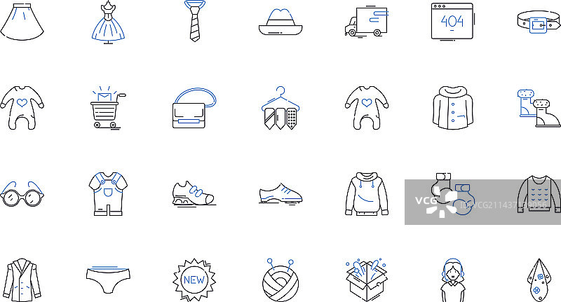 零售百货商店线性图标合集图片素材