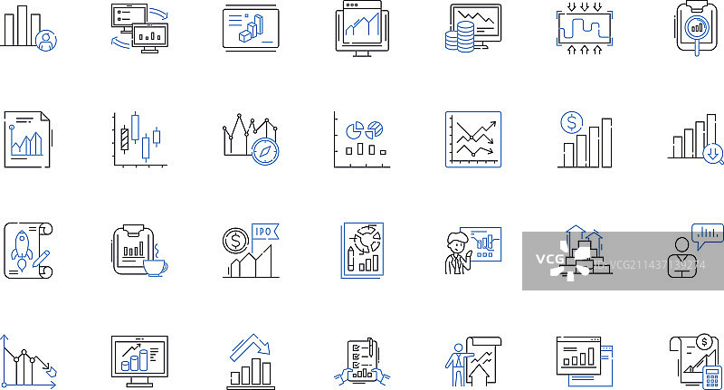 数学模型线性图标合集图片素材