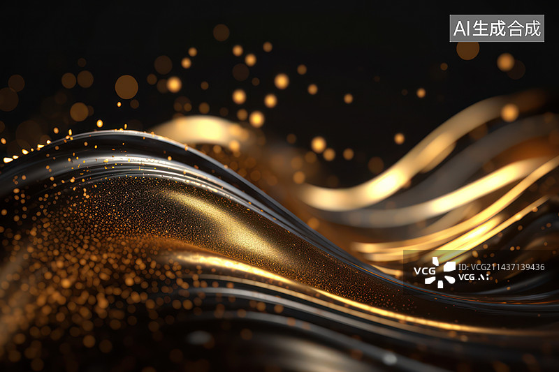 【AI数字艺术】星光点点贵族周年庆黑金高贵企业背景墙纯背景图片素材