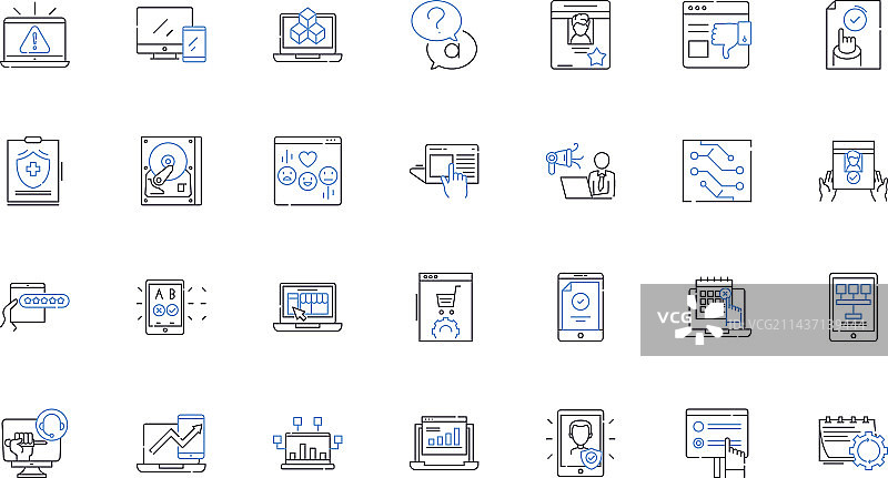 建筑线条图标系列图片素材