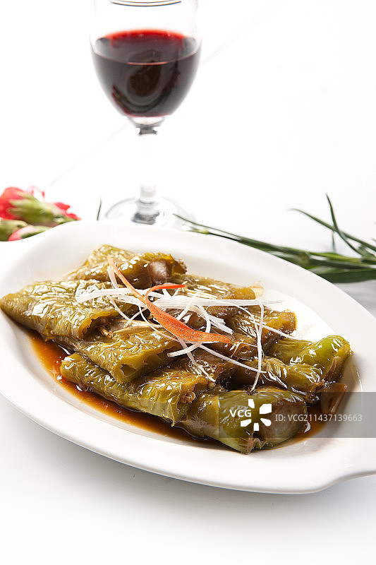 浇汁虎皮尖椒图片素材