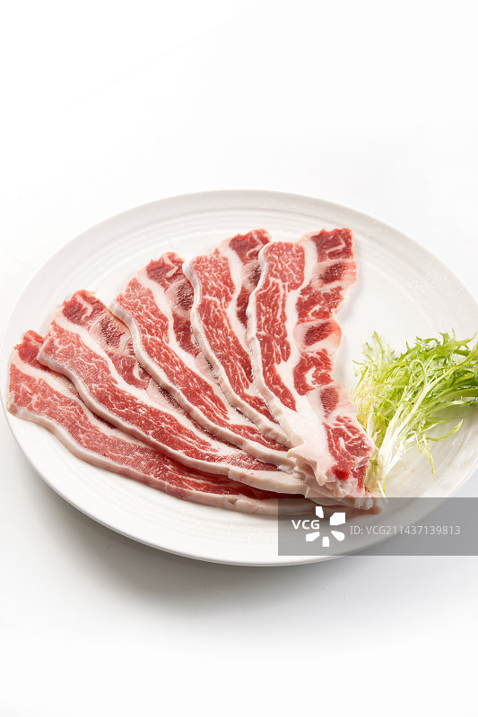 火锅食材生鲜带骨雪花牛排图片素材