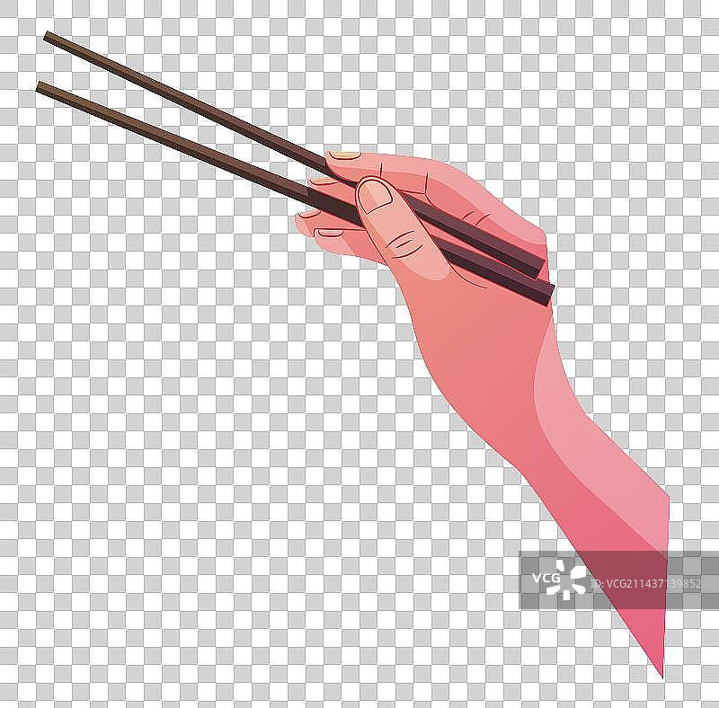 用筷子的手图片素材