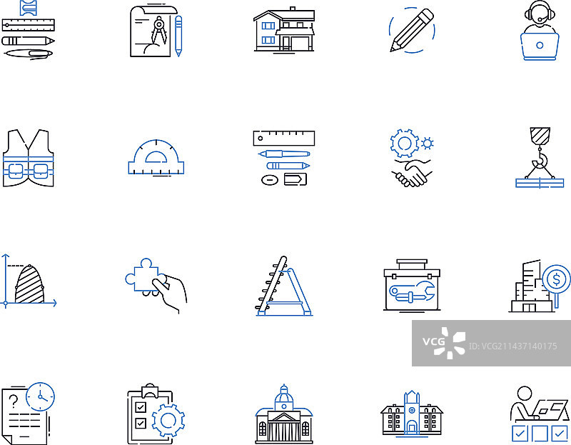 分析线条图标合集调查图片素材