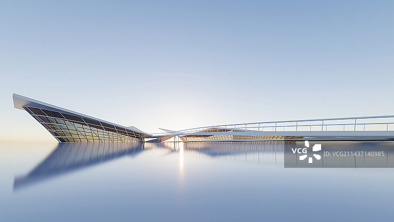 现代抽象风格建筑平台图片素材