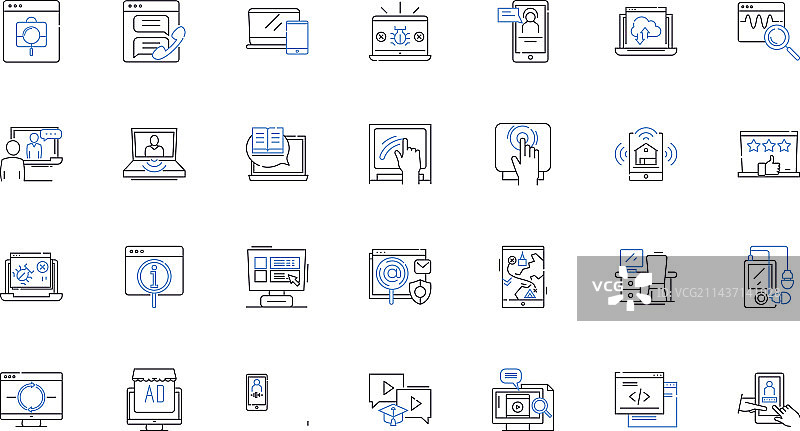 办公应用线性图标合集图片素材