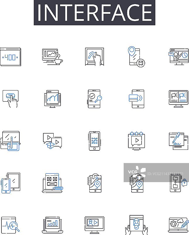 界面线条图标合集连接点图片素材