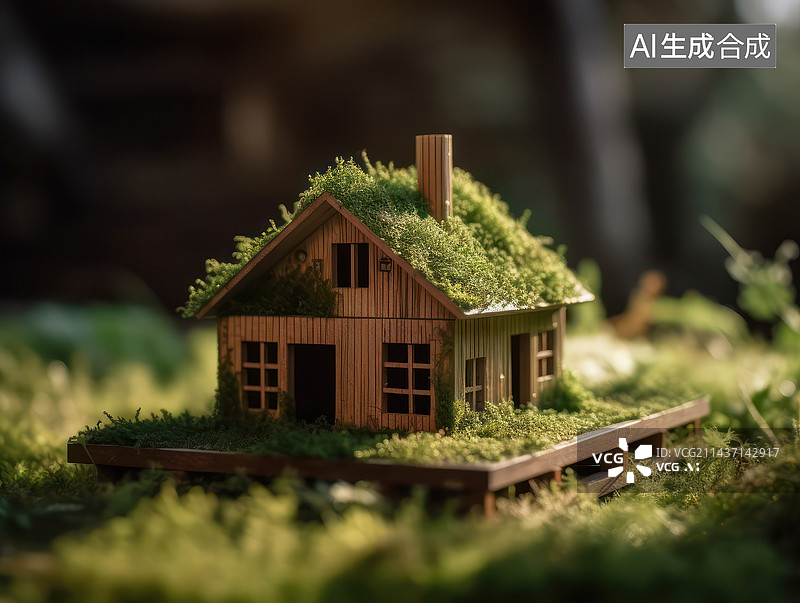 【AI数字艺术】丛林中的小屋图片素材