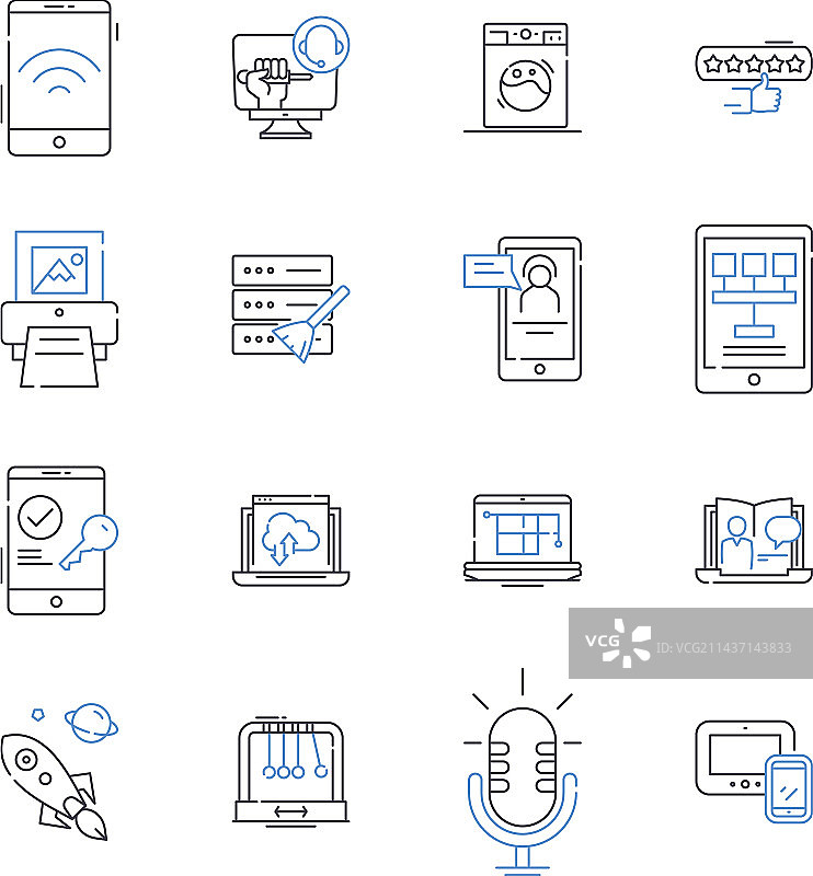 小工具和装置线性图标合集图片素材