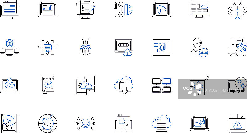 Web技术线性图标合集：HTML、CSS图片素材