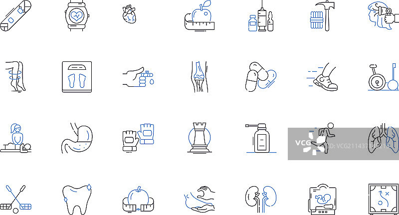 健康均衡营养素线性图标系列图片素材