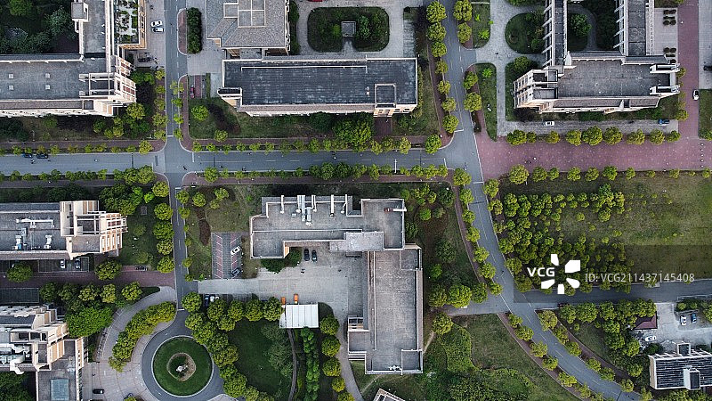 校园航拍图片素材