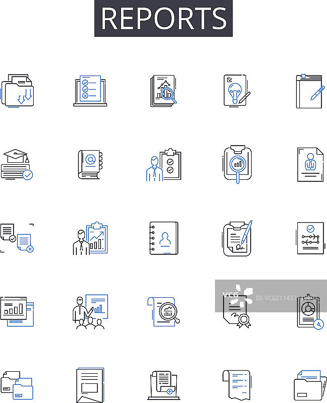 报告线性图标记录文件图片素材