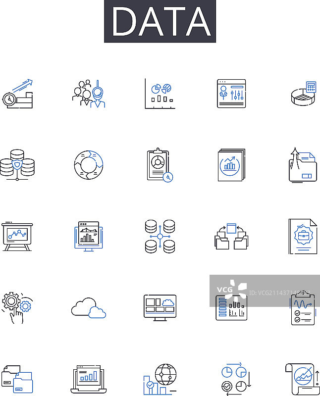 数据线性图标集合信息要素图片素材