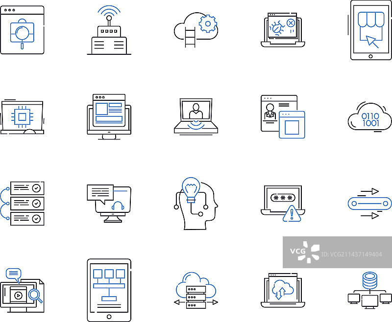 音频设备线性图标合集：放大器图片素材