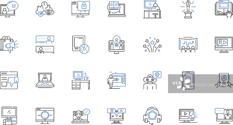 内容提供商线性图标合集图片素材