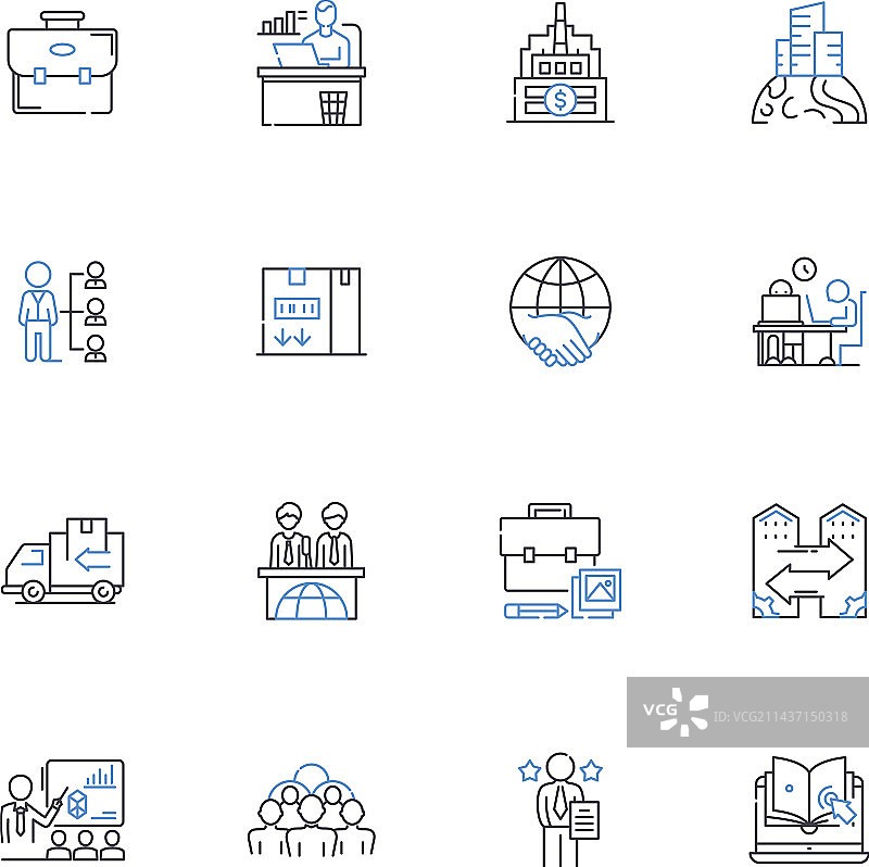 数字化转型线性图标合集图片素材