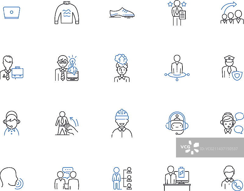 皮革西部牛仔裤线条图标合集图片素材