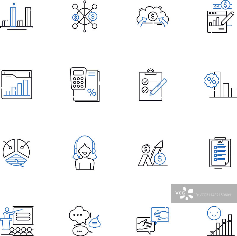 评估排名评级线性图标集合图片素材